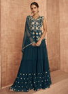 Teal Blue Colour SAYURI ATTIRES New Designer Festive Wear Readymade Salwar Suit Collection 9104